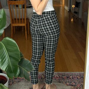 Nanette Lepore Black and White Plaid Pants - Medium